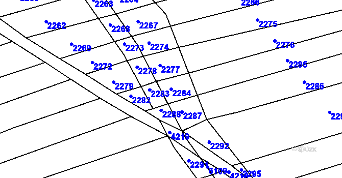 Parcela st. 2284 v KÚ Bošovice, Katastrální mapa