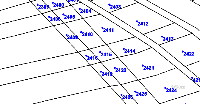 Parcela st. 2415 v KÚ Bošovice, Katastrální mapa