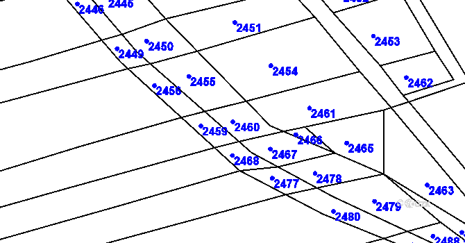 Parcela st. 2460 v KÚ Bošovice, Katastrální mapa