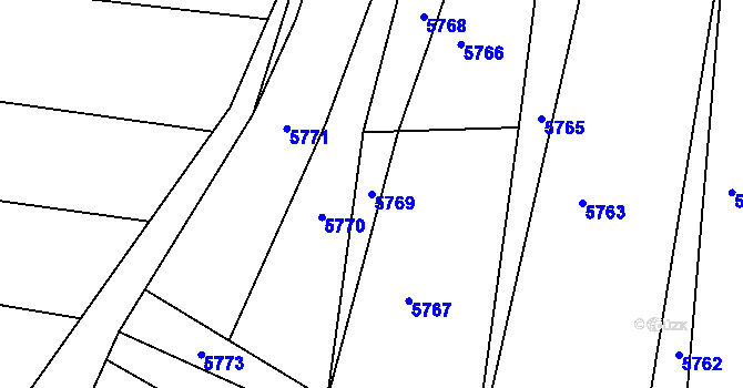 Parcela st. 5769 v KÚ Bošovice, Katastrální mapa