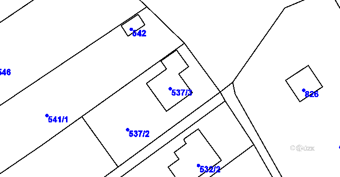 Parcela st. 537/3 v KÚ Bošovice, Katastrální mapa