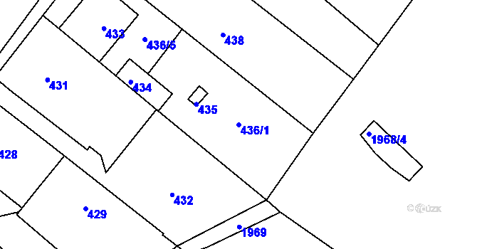 Parcela st. 436/1 v KÚ Bošovice, Katastrální mapa