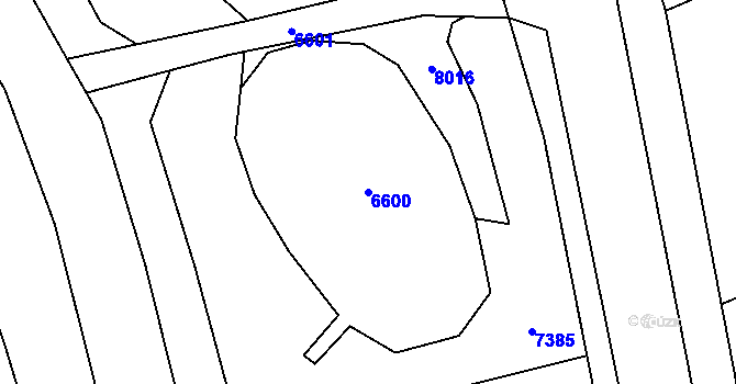 Parcela st. 6600 v KÚ Bošovice, Katastrální mapa