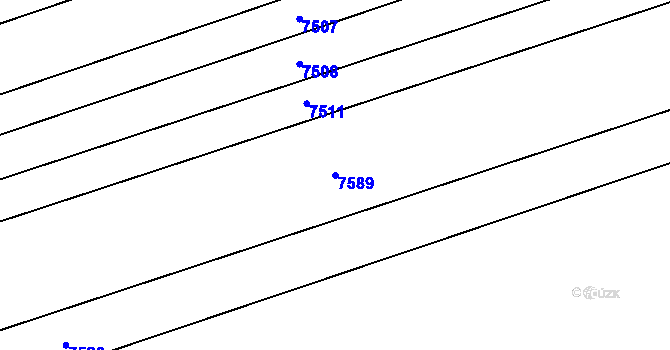 Parcela st. 7589 v KÚ Bošovice, Katastrální mapa