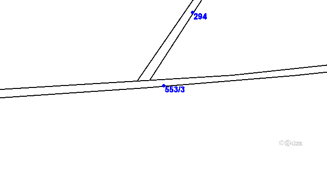 Parcela st. 553/3 v KÚ Bořanovice u Vimperka, Katastrální mapa