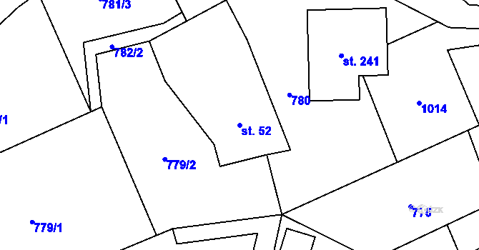 Parcela st. 52 v KÚ Boubská, Katastrální mapa