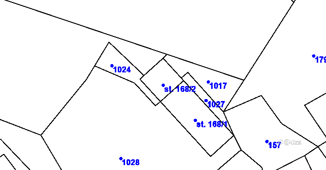 Parcela st. 168/2 v KÚ Boubská, Katastrální mapa