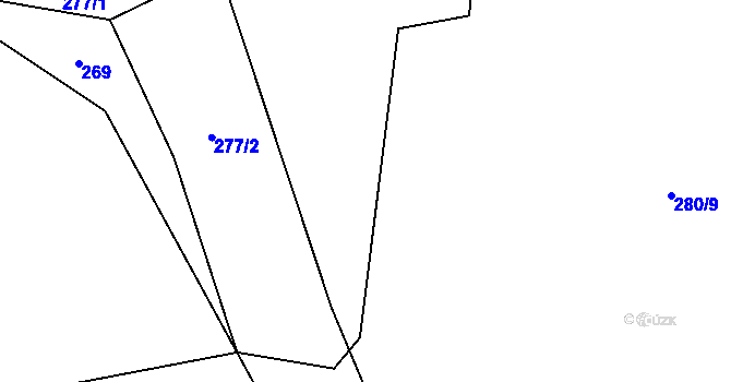 Parcela st. 280/1 v KÚ Boubská, Katastrální mapa