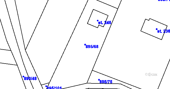 Parcela st. 895/68 v KÚ Boubská, Katastrální mapa