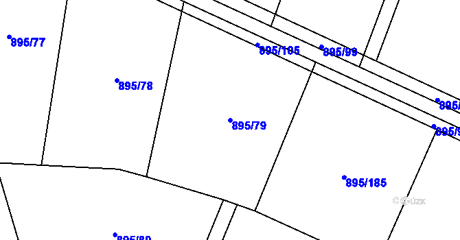Parcela st. 895/79 v KÚ Boubská, Katastrální mapa