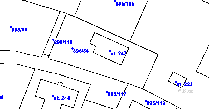 Parcela st. 895/84 v KÚ Boubská, Katastrální mapa
