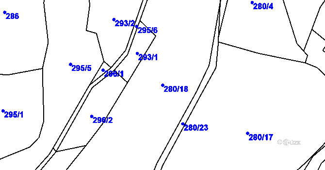 Parcela st. 280/18 v KÚ Boubská, Katastrální mapa