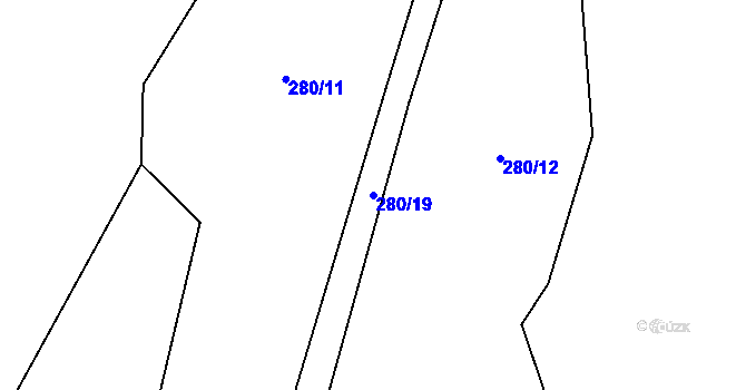 Parcela st. 280/19 v KÚ Boubská, Katastrální mapa