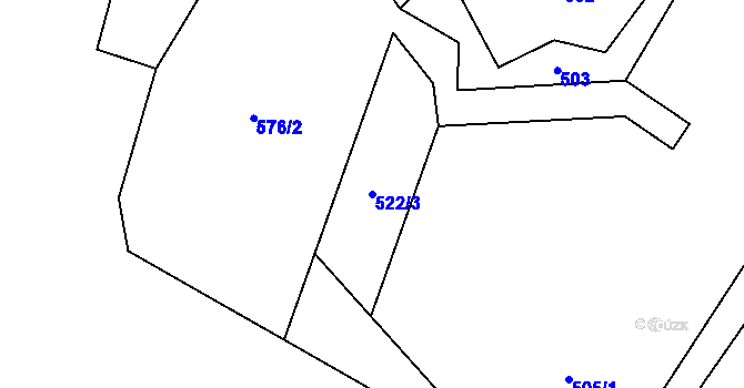 Parcela st. 522/3 v KÚ Boubská, Katastrální mapa