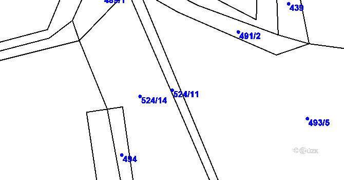 Parcela st. 524/11 v KÚ Boubská, Katastrální mapa