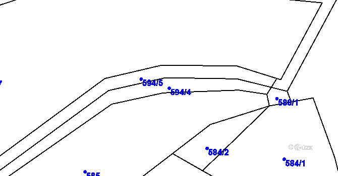 Parcela st. 594/4 v KÚ Boubská, Katastrální mapa