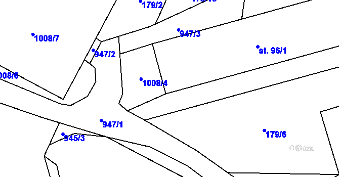 Parcela st. 96/5 v KÚ Pravětín, Katastrální mapa