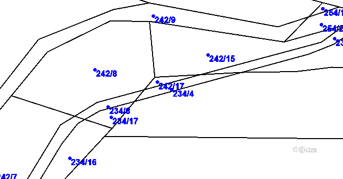 Parcela st. 234/4 v KÚ Pravětín, Katastrální mapa