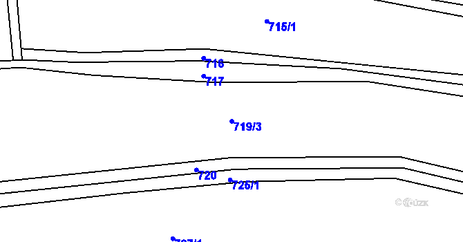 Parcela st. 719/3 v KÚ Pravětín, Katastrální mapa