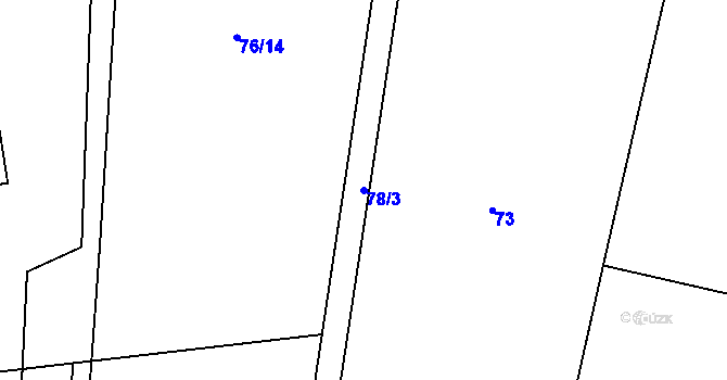Parcela st. 78/3 v KÚ Bousín, Katastrální mapa