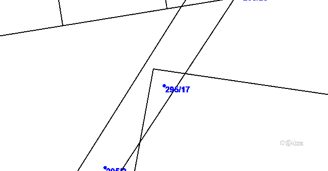 Parcela st. 295/17 v KÚ Bousín, Katastrální mapa