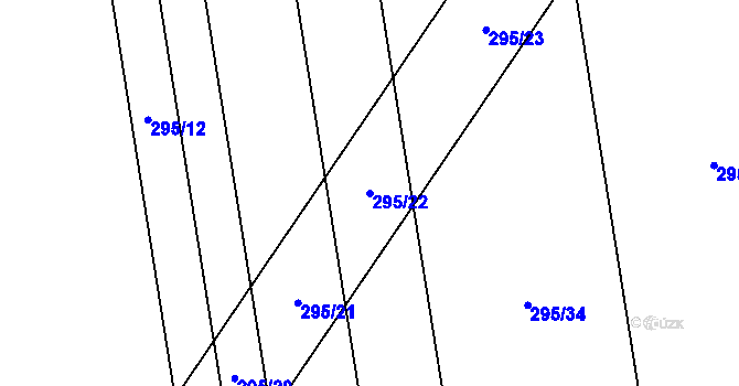 Parcela st. 295/22 v KÚ Bousín, Katastrální mapa