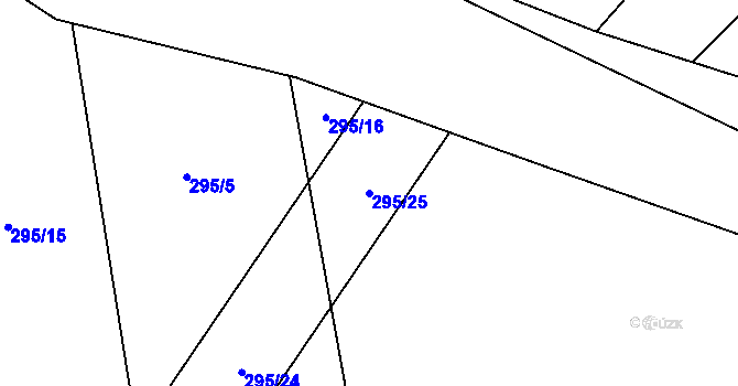 Parcela st. 295/25 v KÚ Bousín, Katastrální mapa