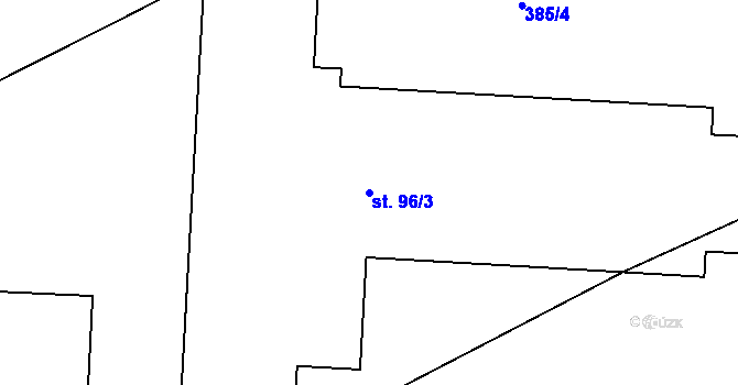 Parcela st. 96/3 v KÚ Bousov, Katastrální mapa