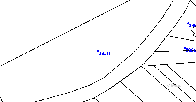Parcela st. 393/4 v KÚ Bousov, Katastrální mapa