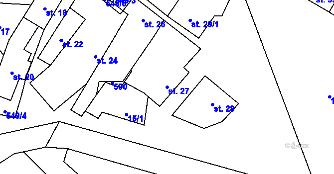 Parcela st. 27 v KÚ Bezděkov nad Třebůvkou, Katastrální mapa