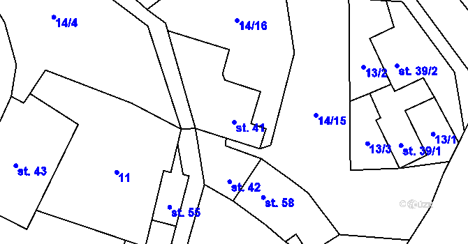 Parcela st. 41 v KÚ Bezděkov nad Třebůvkou, Katastrální mapa