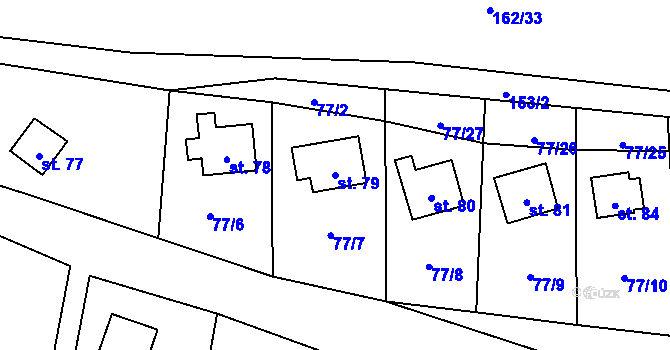 Parcela st. 79 v KÚ Bezděkov nad Třebůvkou, Katastrální mapa