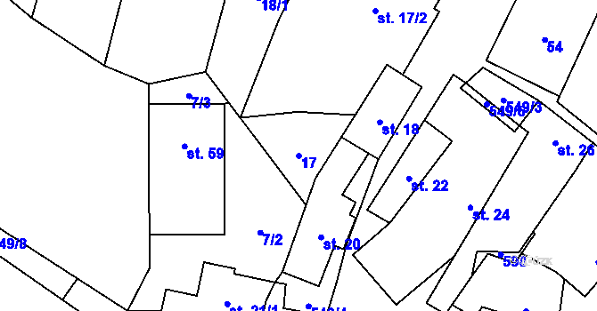 Parcela st. 17 v KÚ Bezděkov nad Třebůvkou, Katastrální mapa
