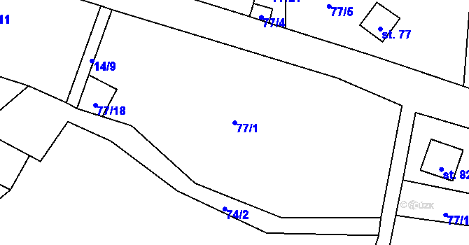 Parcela st. 77/1 v KÚ Bezděkov nad Třebůvkou, Katastrální mapa