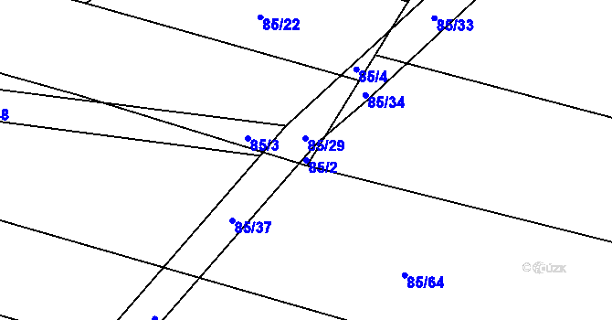 Parcela st. 85/2 v KÚ Bezděkov nad Třebůvkou, Katastrální mapa