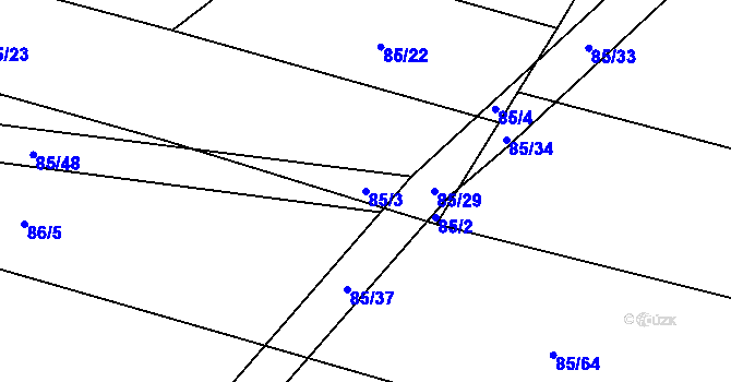 Parcela st. 85/3 v KÚ Bezděkov nad Třebůvkou, Katastrální mapa