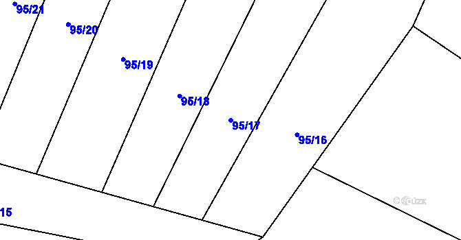 Parcela st. 95/17 v KÚ Bezděkov nad Třebůvkou, Katastrální mapa