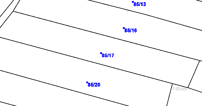 Parcela st. 85/17 v KÚ Bezděkov nad Třebůvkou, Katastrální mapa