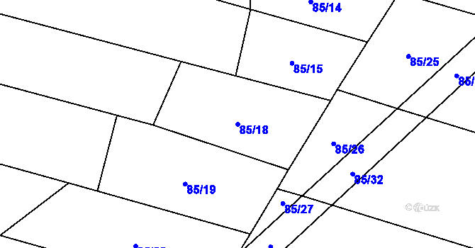Parcela st. 85/18 v KÚ Bezděkov nad Třebůvkou, Katastrální mapa