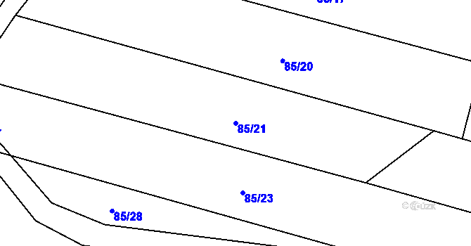 Parcela st. 85/21 v KÚ Bezděkov nad Třebůvkou, Katastrální mapa