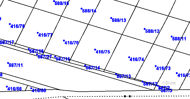 Parcela st. 416/75 v KÚ Bezděkov nad Třebůvkou, Katastrální mapa