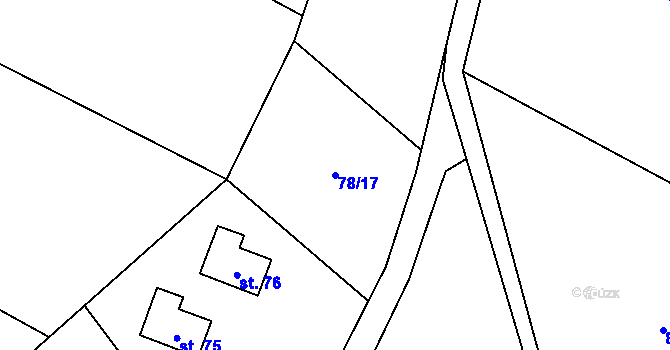 Parcela st. 78/17 v KÚ Bezděkov nad Třebůvkou, Katastrální mapa