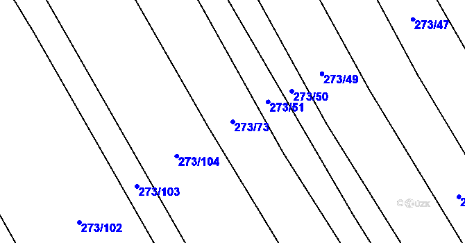 Parcela st. 273/73 v KÚ Bouzov, Katastrální mapa