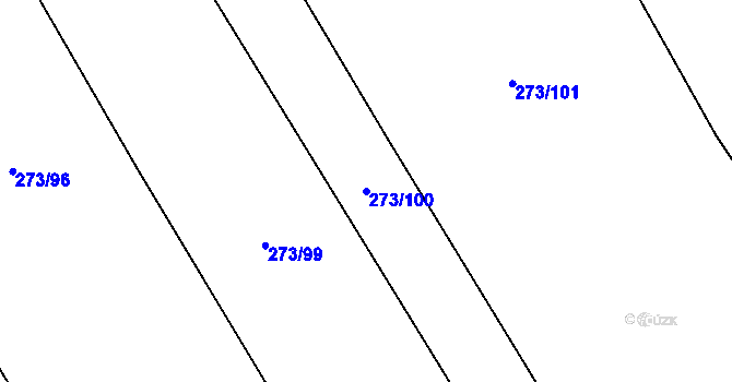 Parcela st. 273/100 v KÚ Bouzov, Katastrální mapa