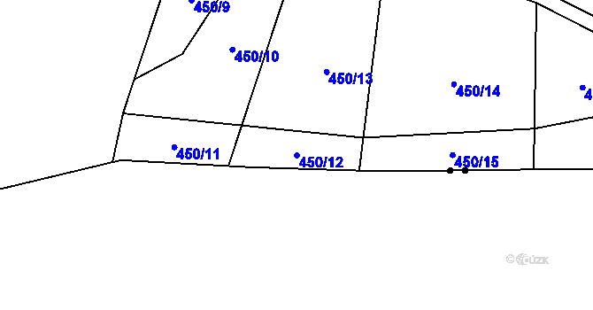 Parcela st. 450/12 v KÚ Bouzov, Katastrální mapa