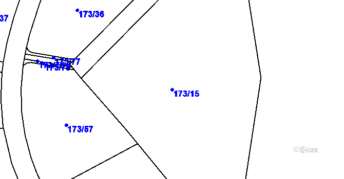 Parcela st. 173/15 v KÚ Bouzov, Katastrální mapa