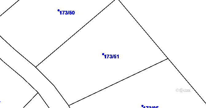 Parcela st. 173/51 v KÚ Bouzov, Katastrální mapa
