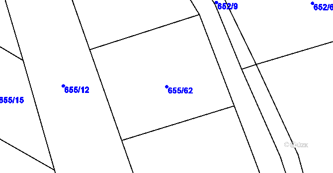 Parcela st. 655/62 v KÚ Bouzov, Katastrální mapa