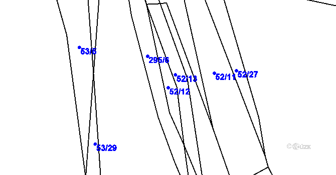 Parcela st. 52/12 v KÚ Hvozdečko, Katastrální mapa