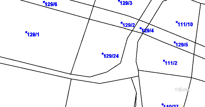 Parcela st. 129/24 v KÚ Hvozdečko, Katastrální mapa